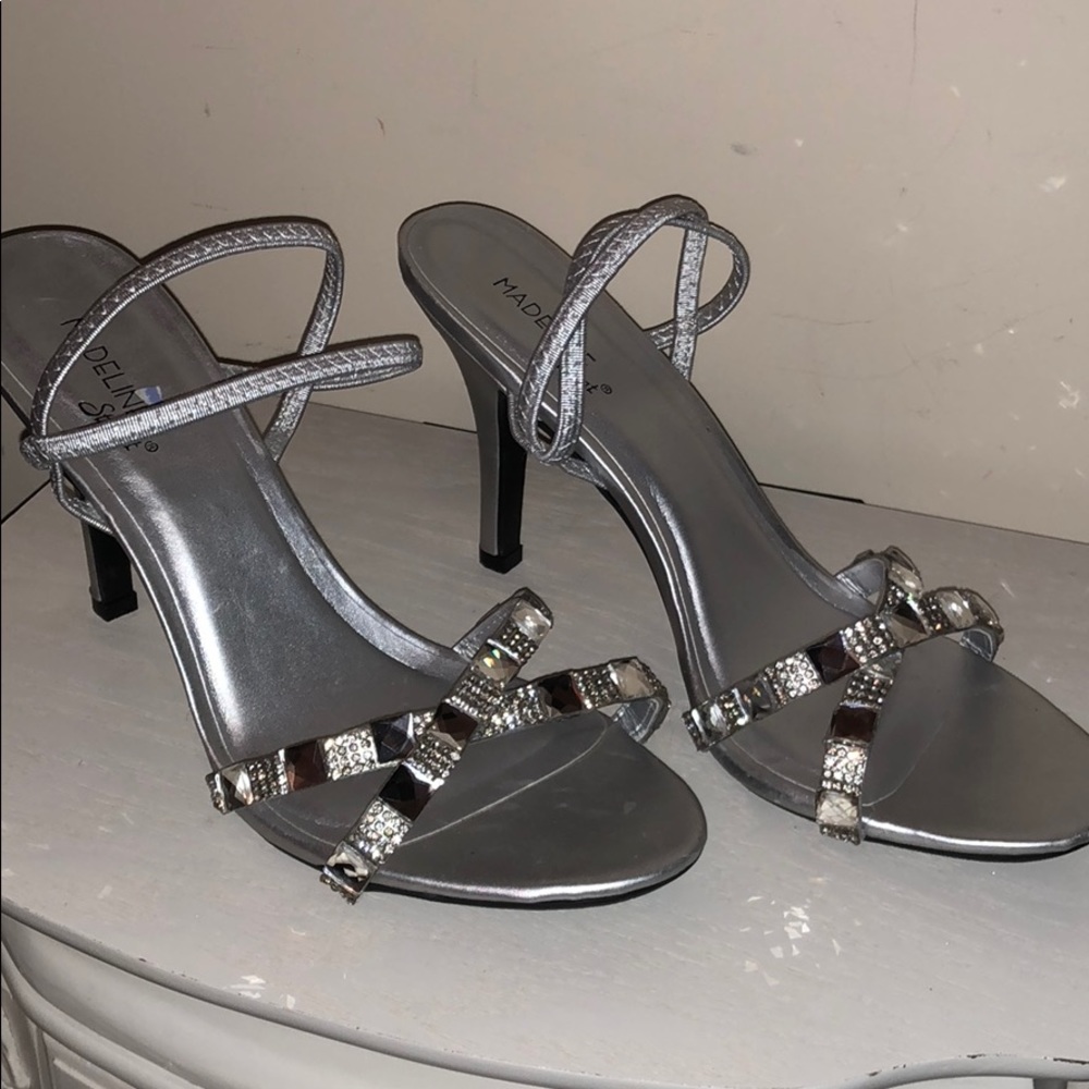 Silver sparkly heels